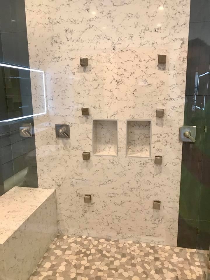 Luxury tiled shower remodel in a Phoenix home